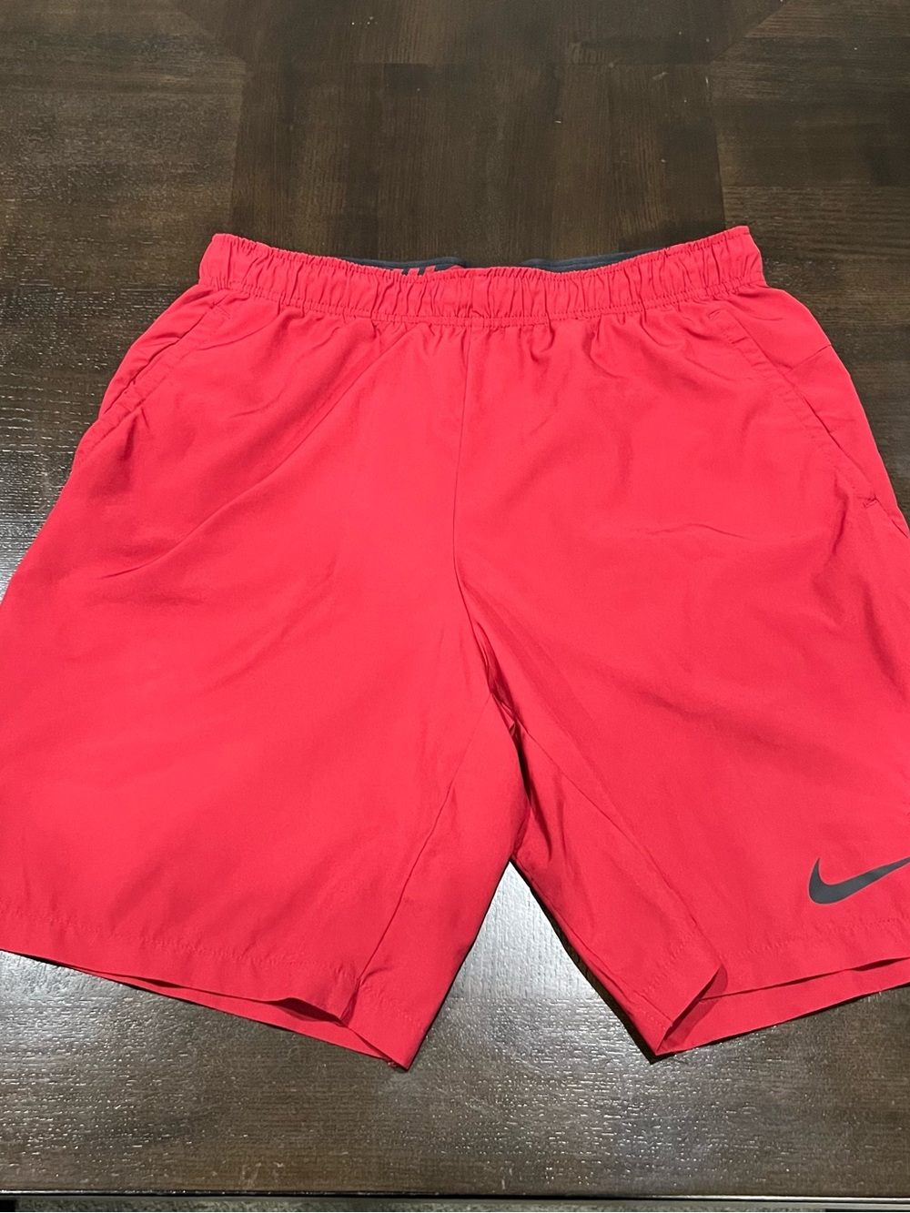 Nike Dri-FIT Men's Red Knit Gym & Training Shorts Size M Pockets Drawstring